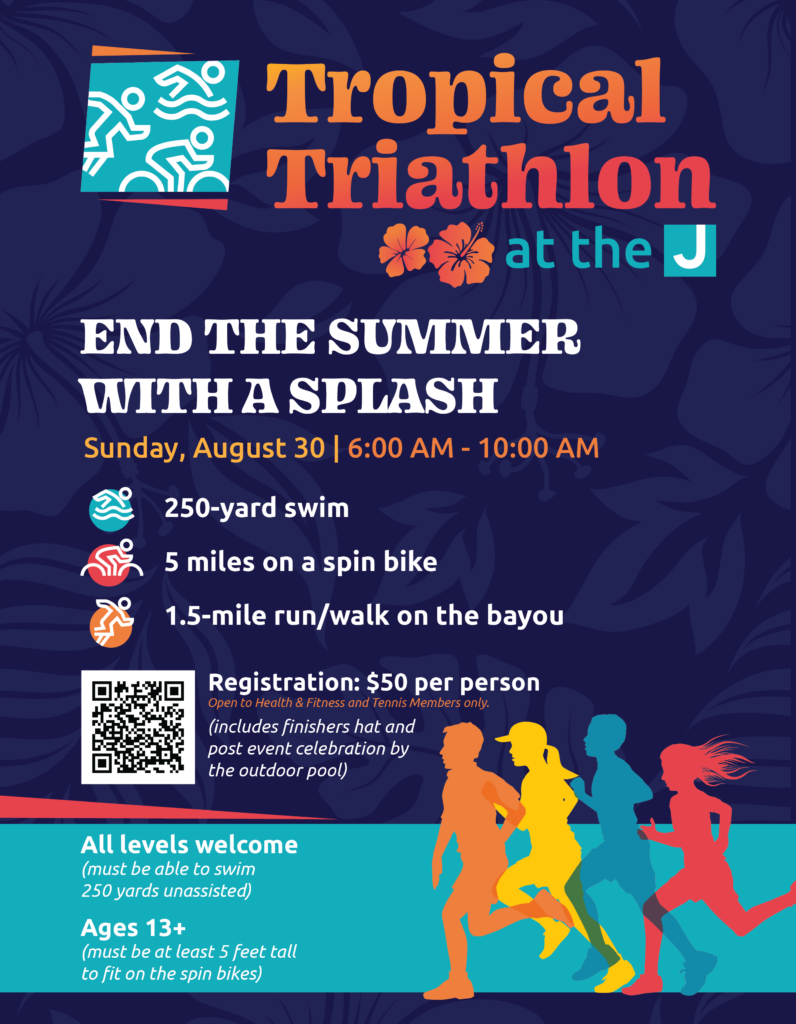 Tropical Triathlon at the J Flyer FULL BLEED 1, Jewish Community Center of Houston